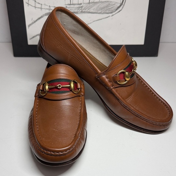Gucci 60th Anniversary  Horsebit 1953 Web Stripe Loafers Men’s Size US 8.5 - Picture 3 of 16